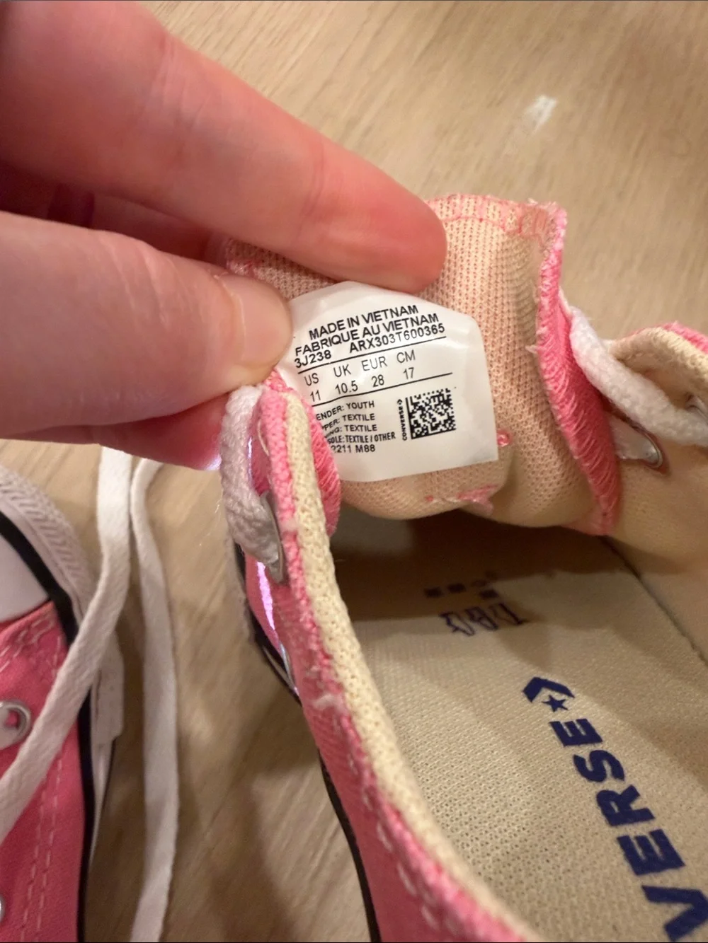 Converse Kids 11 Pink Canvas Low-Top Sneakers